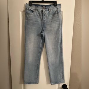 Express High Rise Ankle Straight Jeans